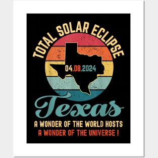 Texas Solar Eclipse 2024 Posters and Art